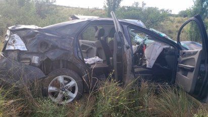Achiras: un violento vuelco en ruta 30 dejó al conductor herido