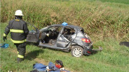 Dos heridos tras un vuelco en ruta 8, cerca de Sampacho