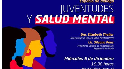 Realizarán un espacio de diálogo virtual sobre juventudes y salud mental