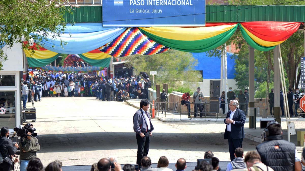 Alberto Fernández acompañó a Evo Morales hasta La Quiaca.