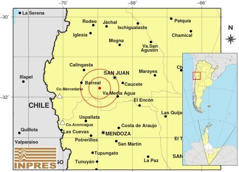 La zona del epicentro del sismo registrado el domingo.