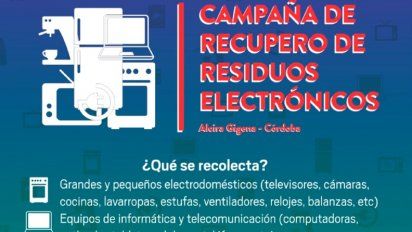 Campaña de recupero de residuos electrónicos en Alcira Gigena