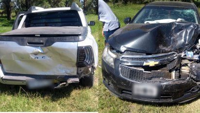 Un auto y una camioneta chocaron en ruta 8 cerca de Suco