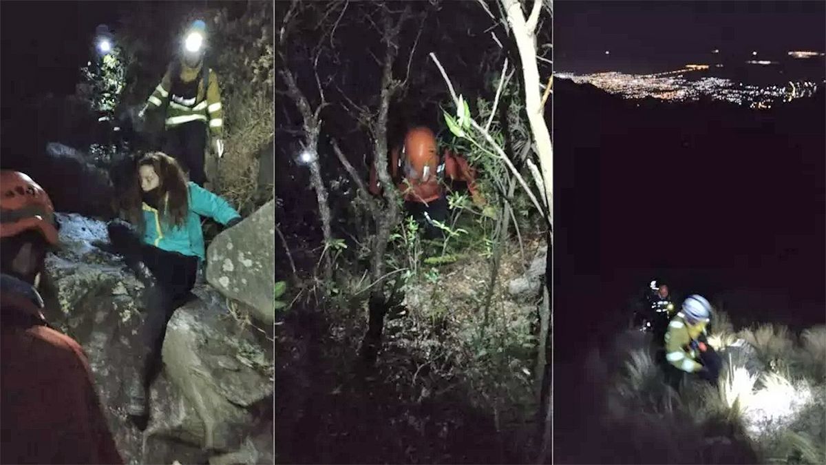 El momento en que rescatan a una turista de 27 años que se accidentó en las sierras de Merlo. Fuente: Infomerlo.com