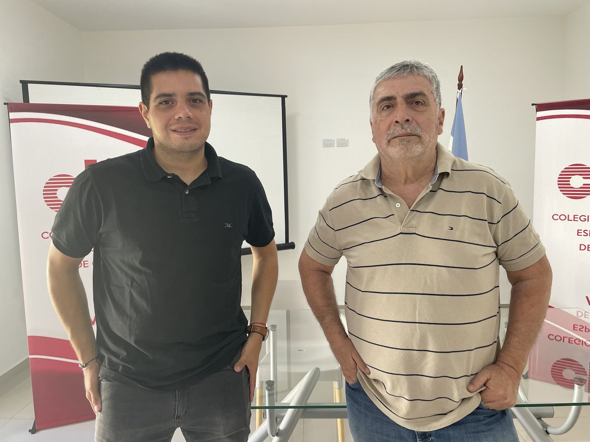 Ingeniero Joel Coria (secretario) e Ingeniero Néstor Reynoso (presidente)