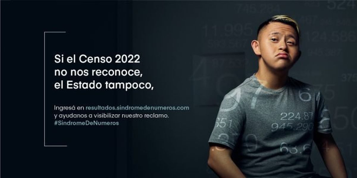 El banner que lanzó la Asociación Síndrome de Down de la República Argentina para hacer notar su descontento por el Censo 2022