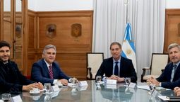 Llaryora, Pullaro y Frigerio con Santilli.