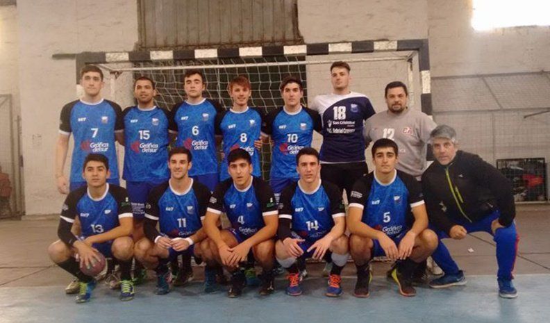 Los jugadores de Funder Villa María, que derrotó a Banco de Córdoba por el torneo Apertura  de la Federación Cordobesa de Handball.