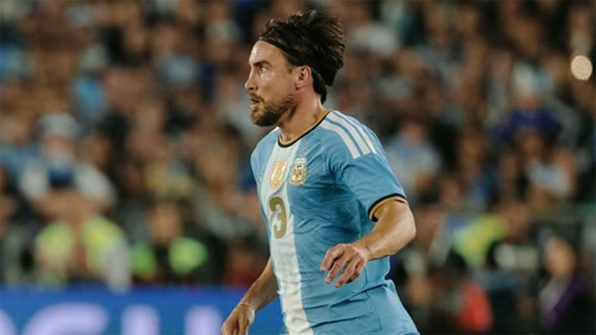 Nicolás Tagliafico durante la despedida de Lionel Messi de la Selección.