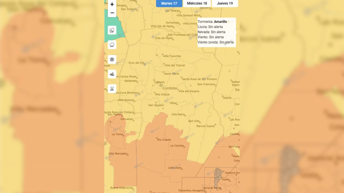 El SMN renovó el alerta naranja por tormentas fuertes para la ciudad y ...