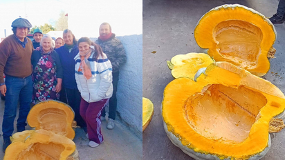 Un productor donó un zapallo de 122 kilos a un comedor de Río Cuarto