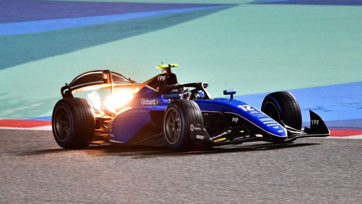Franco Colapinto en el primer día de pruebas de la Fórmula 2 en Bahrein