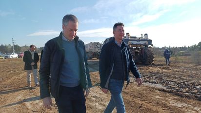 Manuel Calvo supervisó el avance en la obra de la Circunvalación