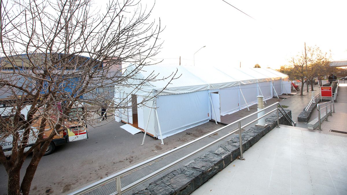 La estructura se montó en las adyacencias del Hospital.