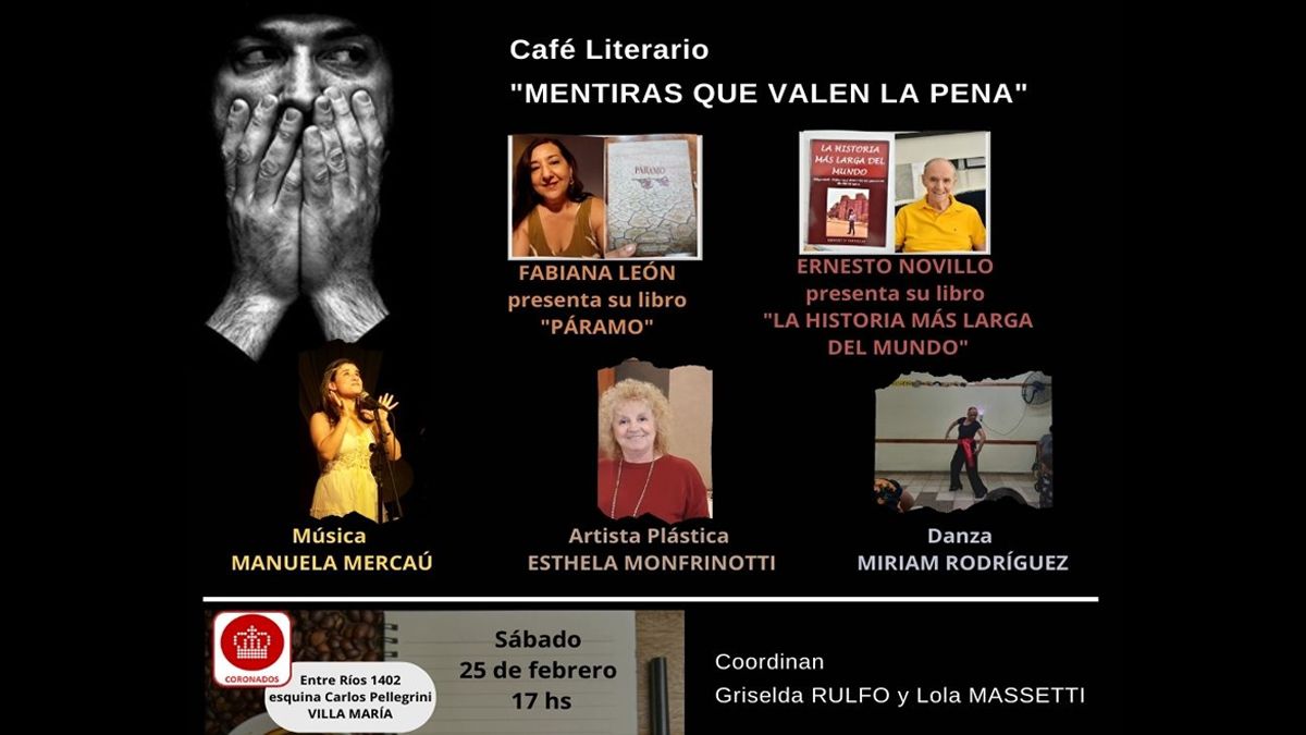 Café Literario retoma su propuesta cultural este sábado 25 de febrero