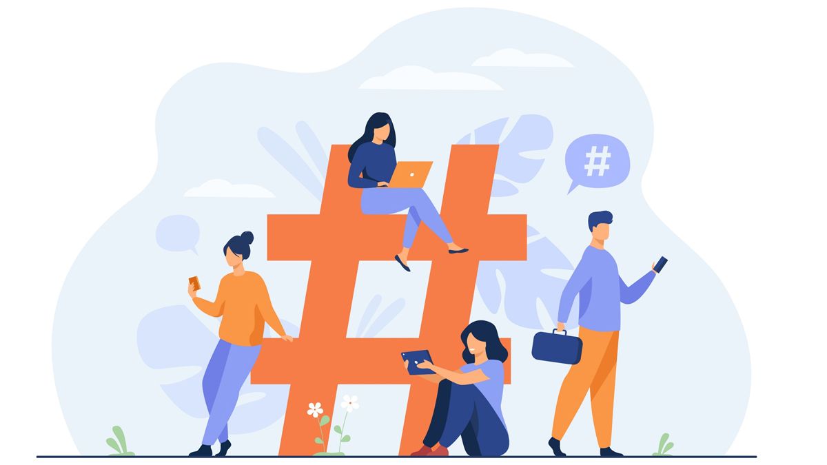 Una vez que identifiques tu palabra o serie de palabras clave, debes ponerlas después del signo numeral (#).