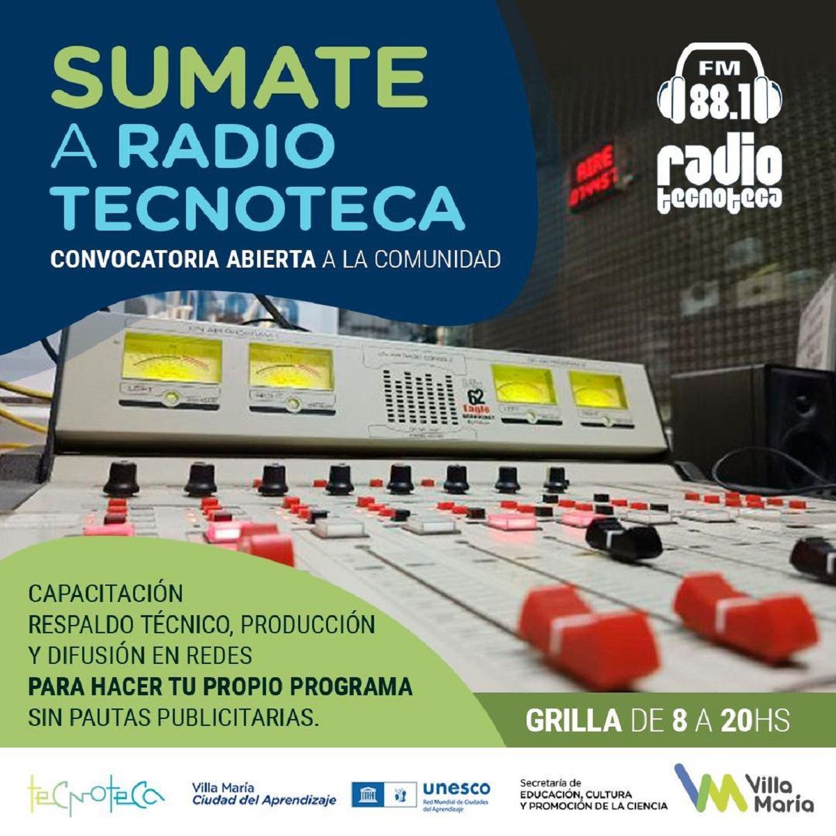 Radio Tecnoteca invita a la comunidad a sumarse con su propio programa