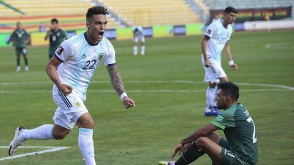 La alegría de Lautaro Martínez
