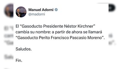 El Gobierno anunció que le cambiará el nombre al gasoducto 