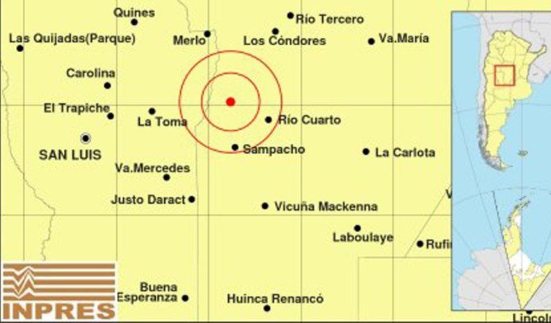 Un sismo de 3.1º se sintió fuerte en Río Cuarto y zona