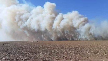 Se quemaron 40 hectáreas de rastrojos de maíz cerca de Alejandro Roca