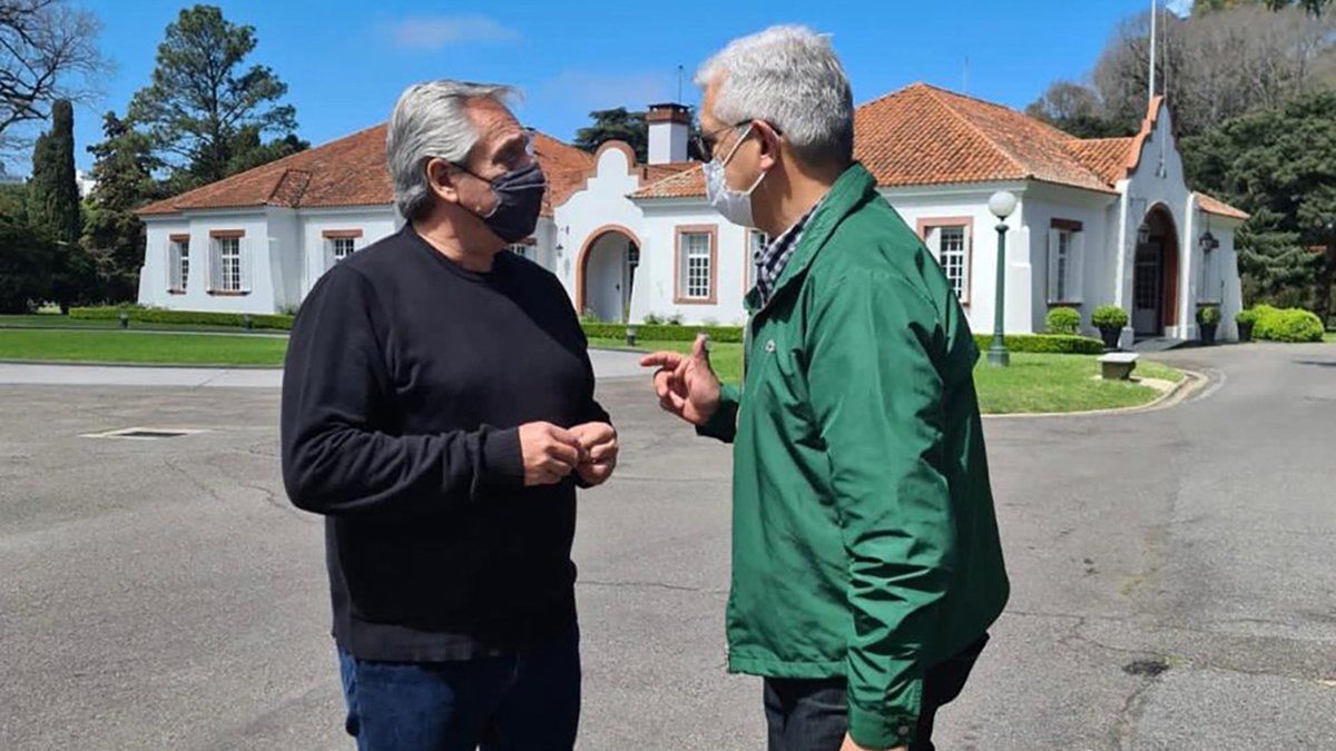 El presidente Alberto Fernández y Julián Domínguez se reúnen en Casa Rosada.