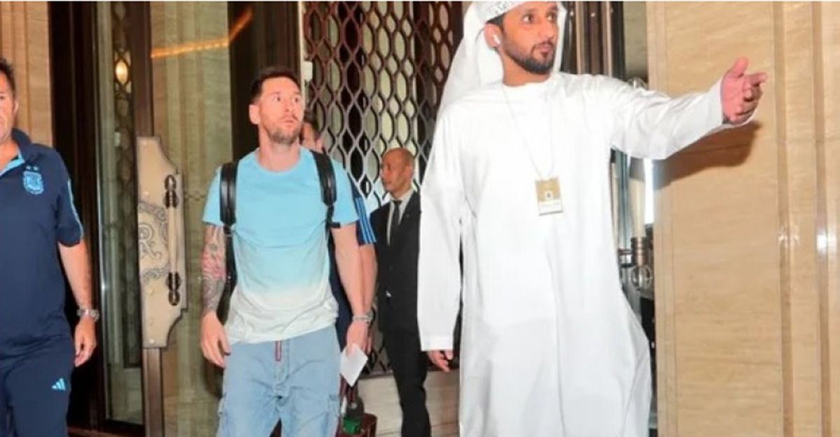 Lionel Messi llega a Abu Dhabi para integrarse a la Selección Argentina