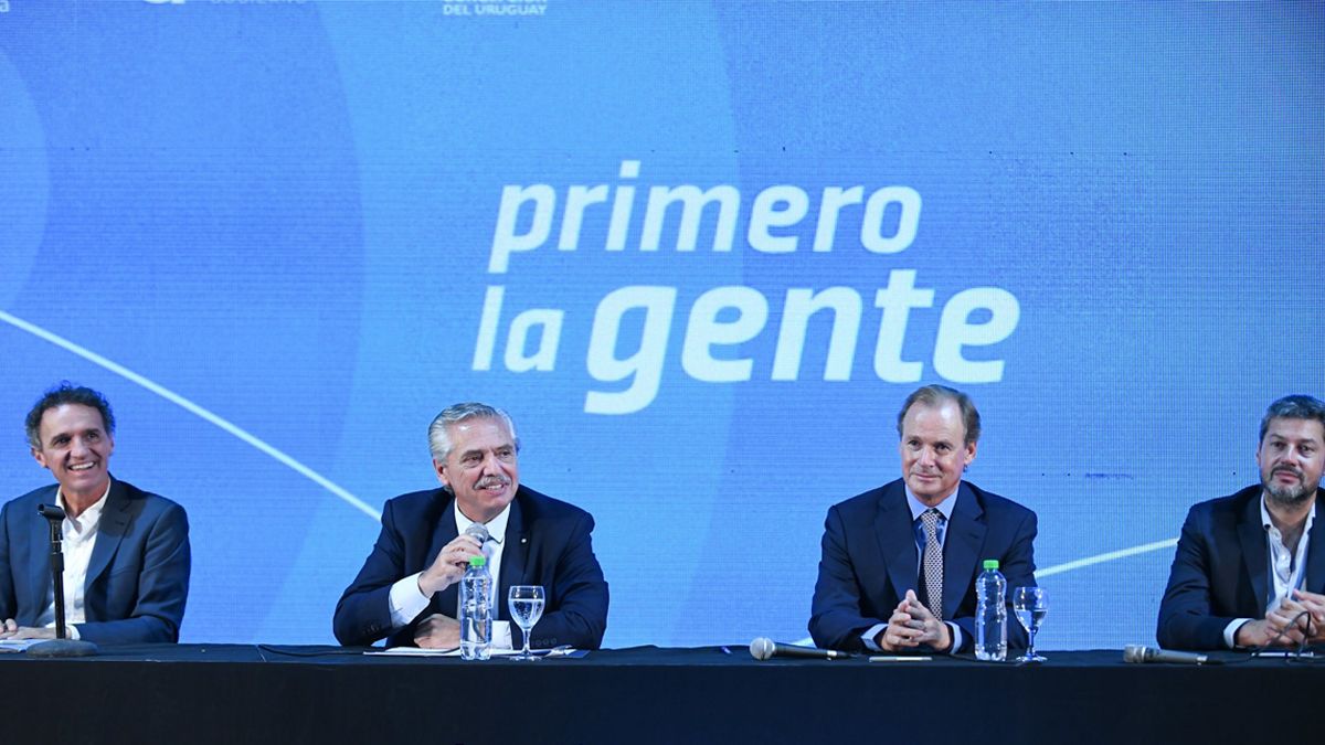 Alberto Fernández habló hoy en el municipio entrerriano de Concepción del Uruguay.