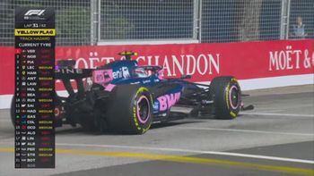 Momento del abandono de Franco Colapinto en el Gran Premio de Singapur