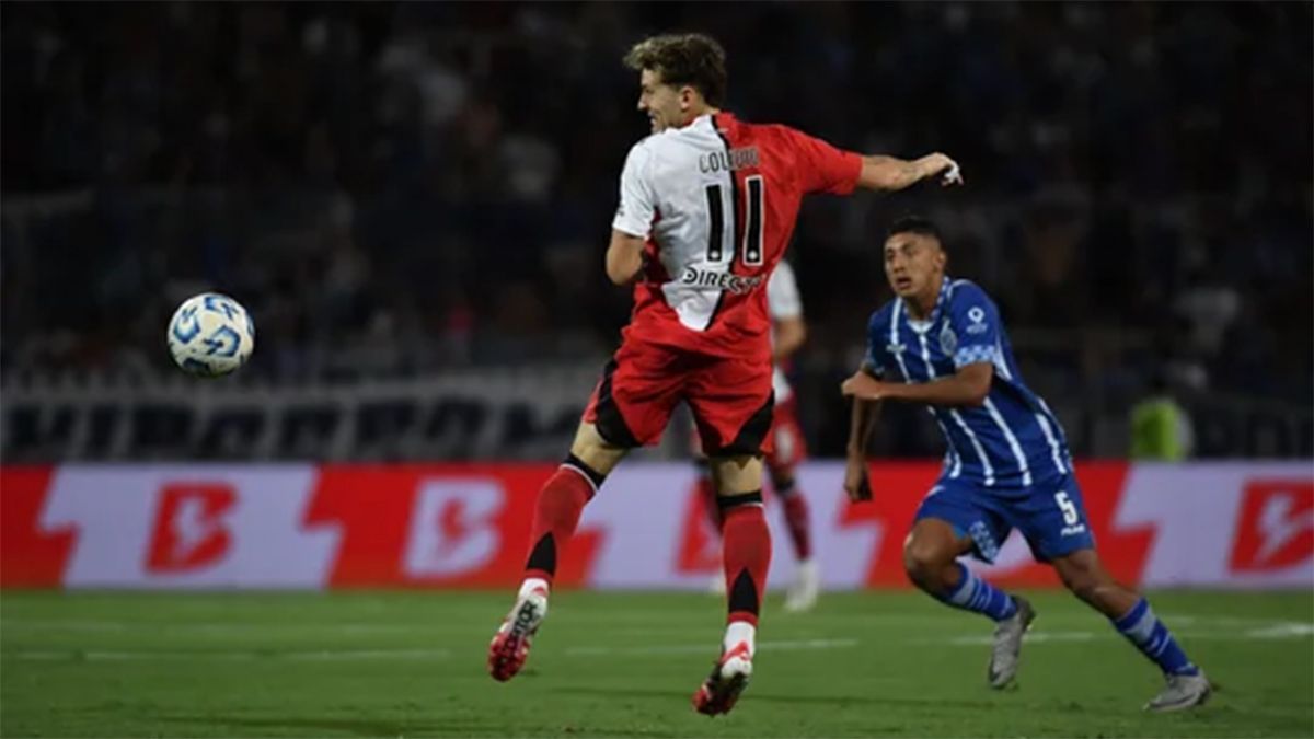 Facundo Colidio remata de cabeza en el empate entre River y Godoy Cruz