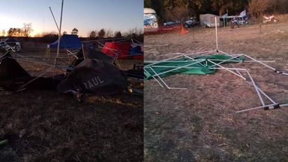 Fuertes ráfagas de viento causaron destrozos en el circuito de enduro en Achiras
