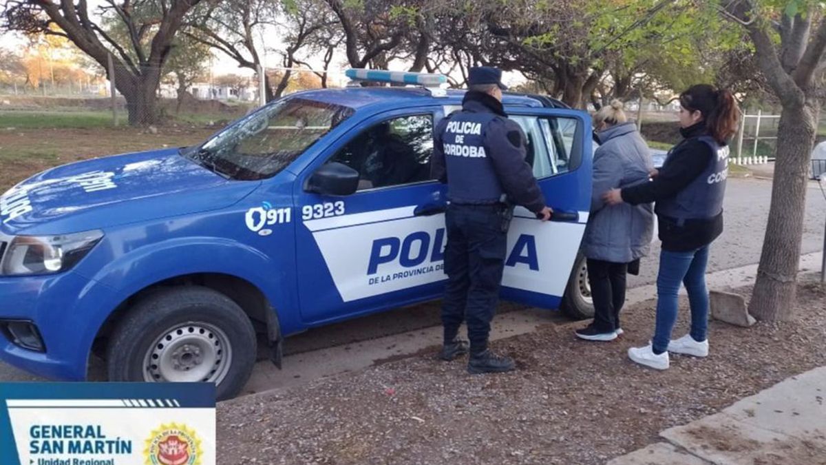 Córdoba al momento de ser detenida.
