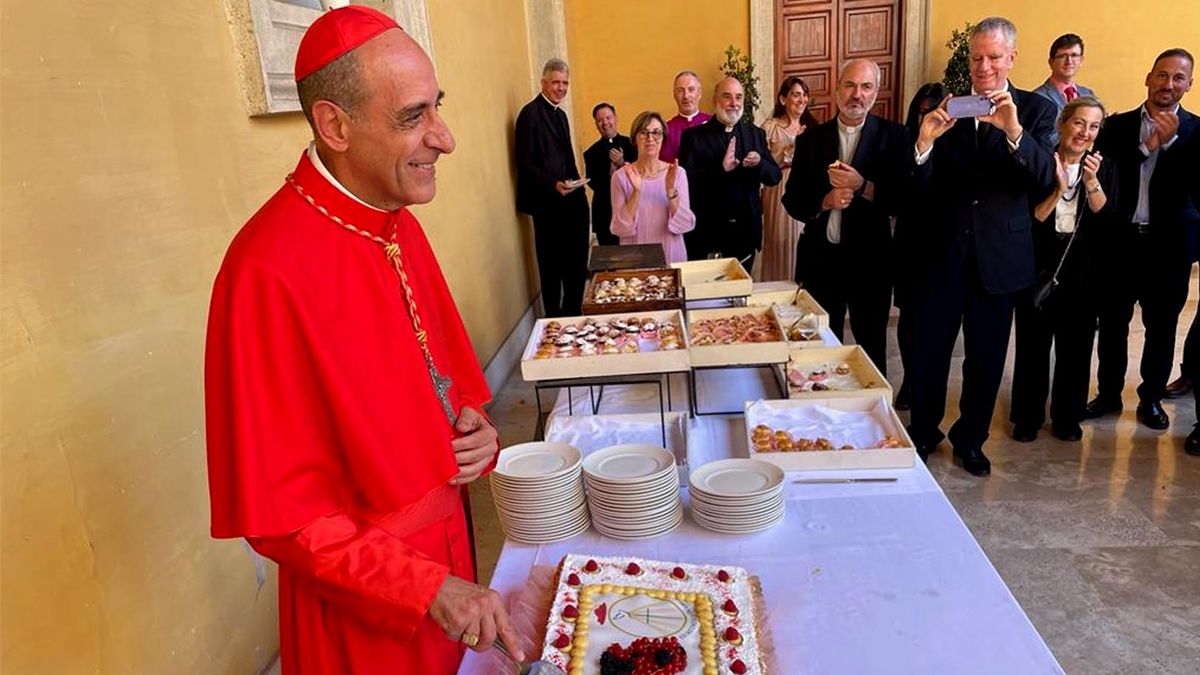 “Tucho” Fernández celebra en el Vaticano su nuevo cargo de cardenal. Foto Gentileza cardenal “Tucho” Fernández.