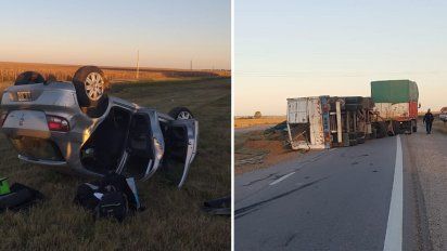 Dos vuelcos en pocos minutos en la Autovía Río Cuarto-Córdoba