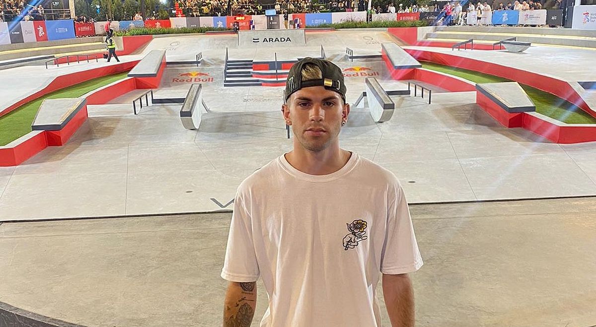 La imagen de ayer del skater villamariense Joel de Castro en el Aljada Skate Park de Sarjah. 