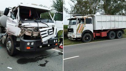Un choque entre dos camiones en la ruta 4 dejó a un chofer herido