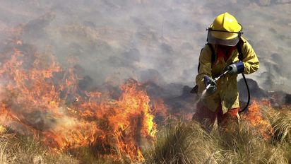 El incendio de la zona de Mina Clavero es el único activo este jueves