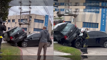 Tras el accidente, los vehículos quedaron en una posición que requirió la intervención de Bomberos Voluntarios.