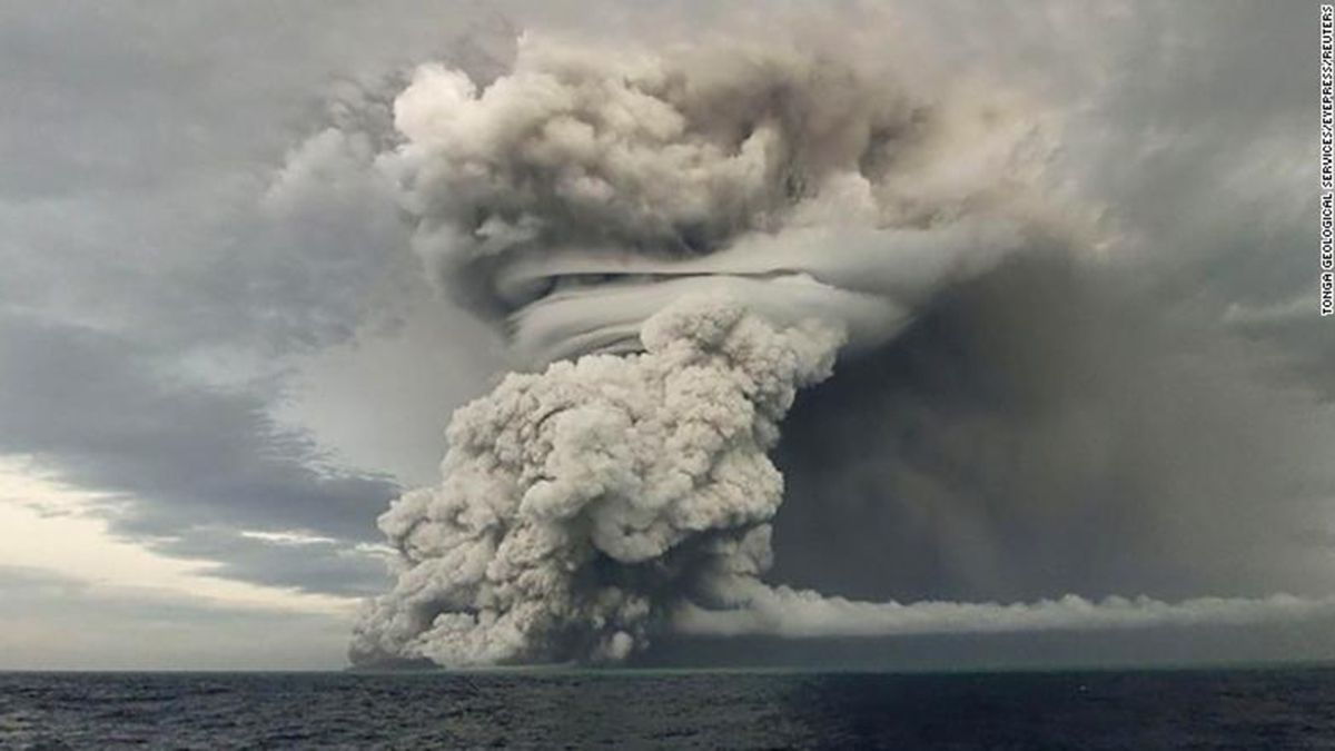 La erupción del volcán Hunga Tonga-Hunga Haapai duró ocho minutos.