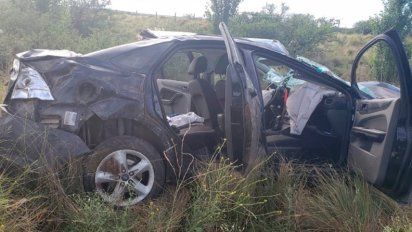 Achiras: un violento vuelco en ruta 30 dejó al conductor herido