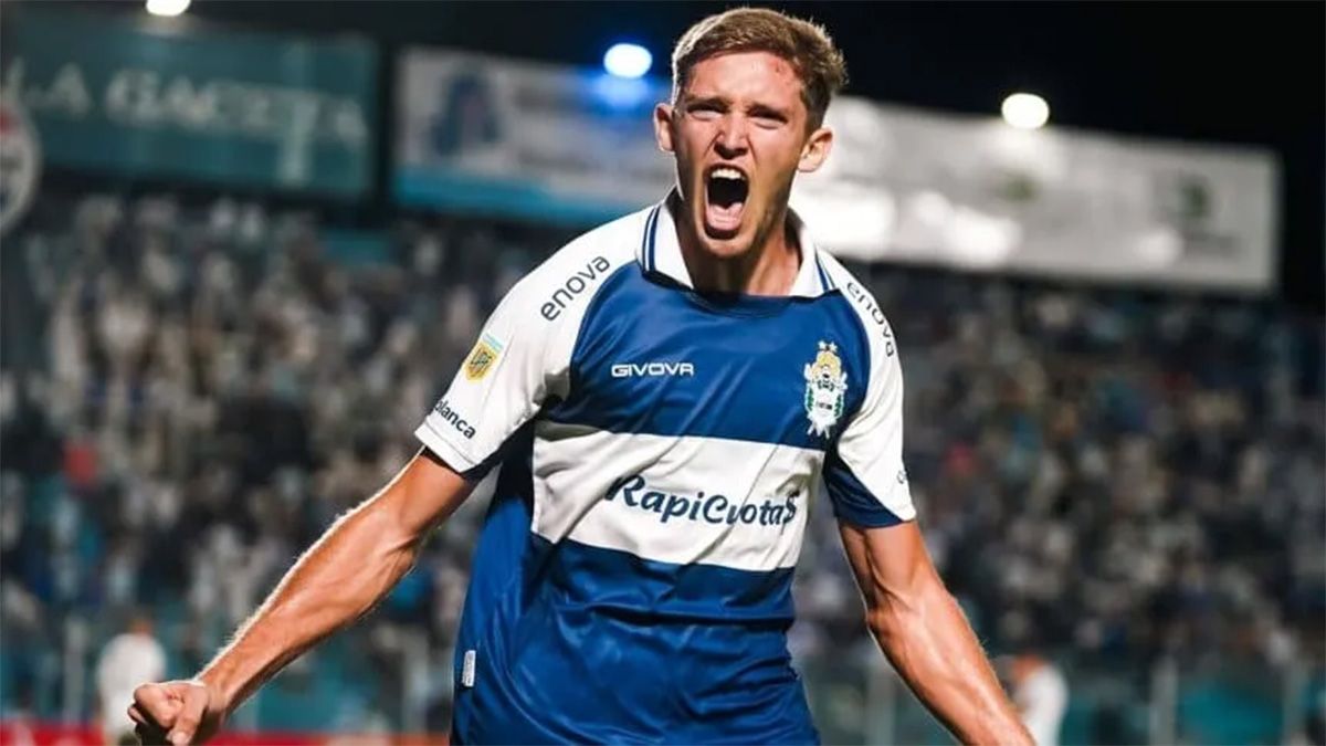 Castillo festeja su gol ante Atlético Tucumán por el torneo Apertura