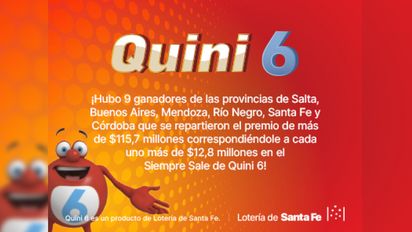Un riocuartense ganó más de $12,8 millones en el Siempre sale de Quini 6