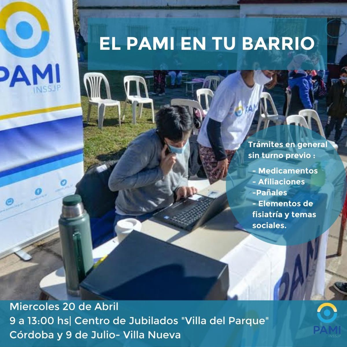PAMI realizará un operativo especial en Villa Nueva