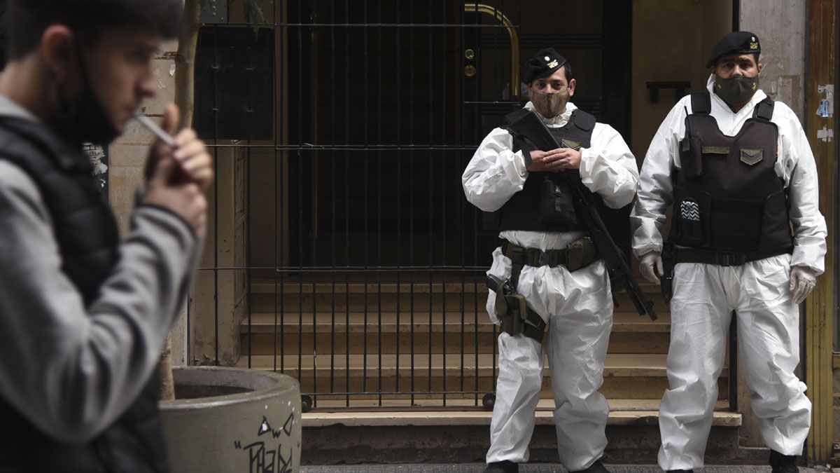 Las tareas de Gendarmería se concentraron en el microcentro de Buenos Aires.