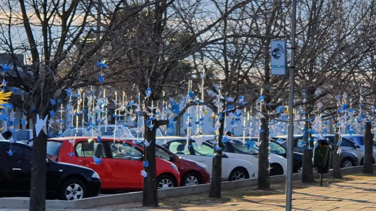 La plaza de la localidad se vio cubierta por los colores de Argentina.