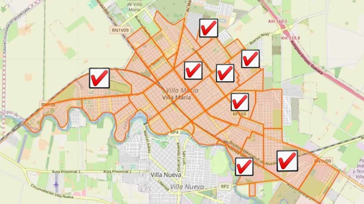 El mapa con los barrios que presentaron al menos dos listas. En uno de los sectores habrá tres candidatos a quedarse con la presidencia del Centro Vecinal.