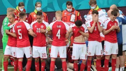 Christian Eriksen debió ser reanimado en pleno partido
