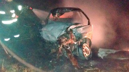 Canals: un riocuartense murió calcinado en un choque frontal