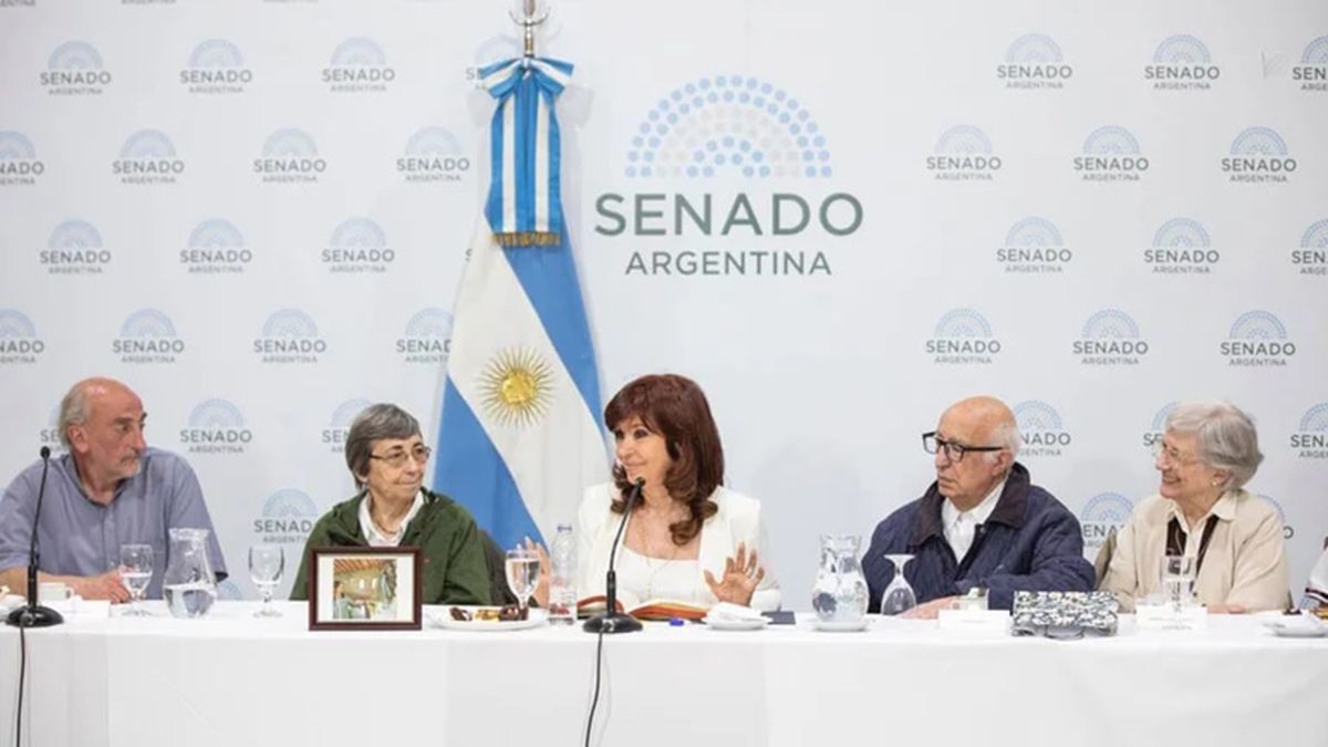 Cristina Kirchner habló en el Salón Provincias de la Cámara de Senadores.