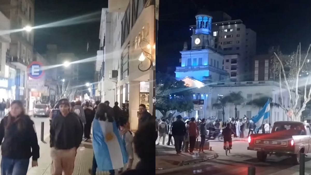 Tras el triunfo de la Selección, una multitud festejó en el centro de Río Cuarto